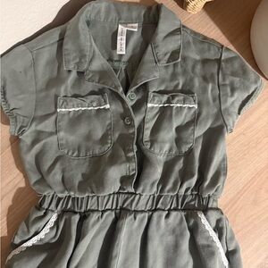 Janie and Jack Olive Green Short Sleeve One-Piece Bodysuit